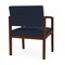 Lesro Lenox Wood Wide Guest Chair Wood Frame, Walnut, RF Blueberry Upholstery LW1201 - alternate 3